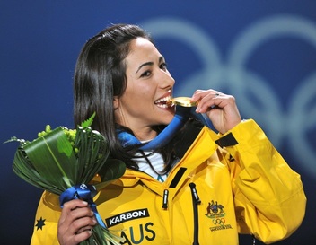 Australian aerial skier Lydia Ierodiaconou competes in the 